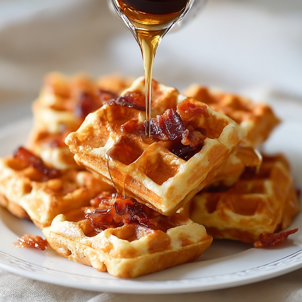 Cornbread Waffle Bites with Honey Butter Syrup Recipe - Recipe Image