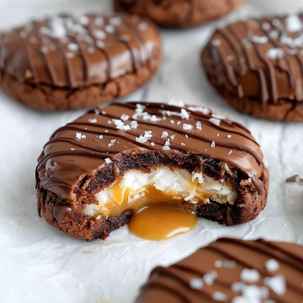Coconut Caramel Samoa Stuffed Cookies Recipe - Recipe Image